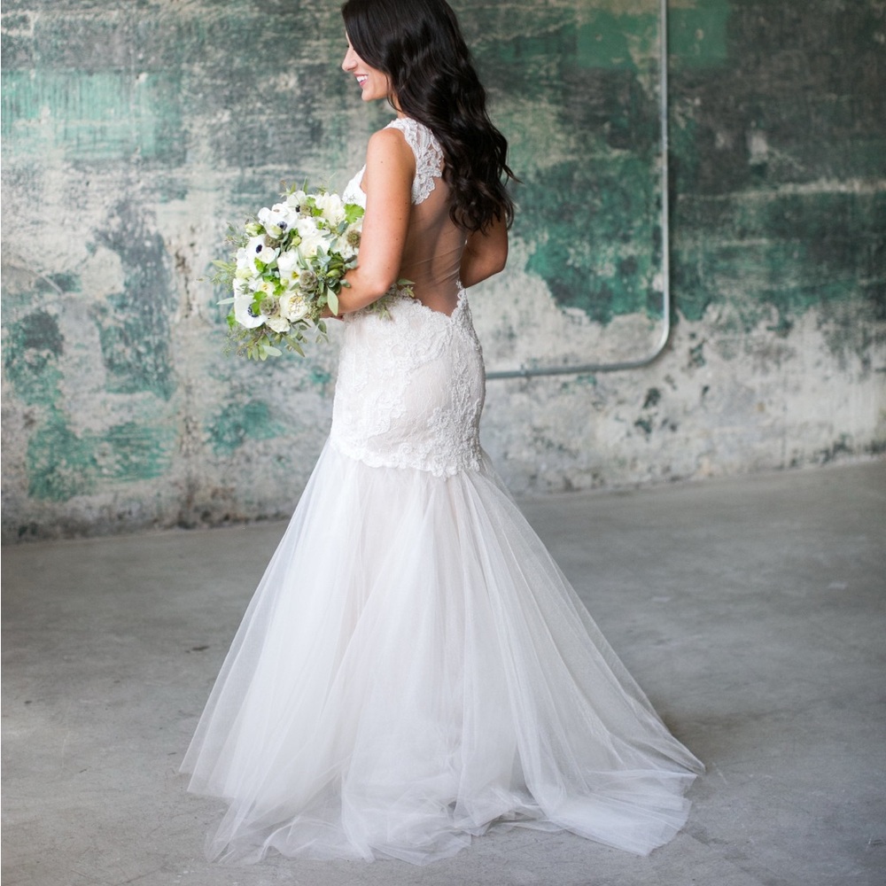 Low Back, Fit and Flare Giselle Gown by Watters WToo Bridal